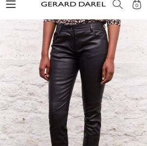 Gerard Darel Black Genuine Leather Pencil Pants size 30